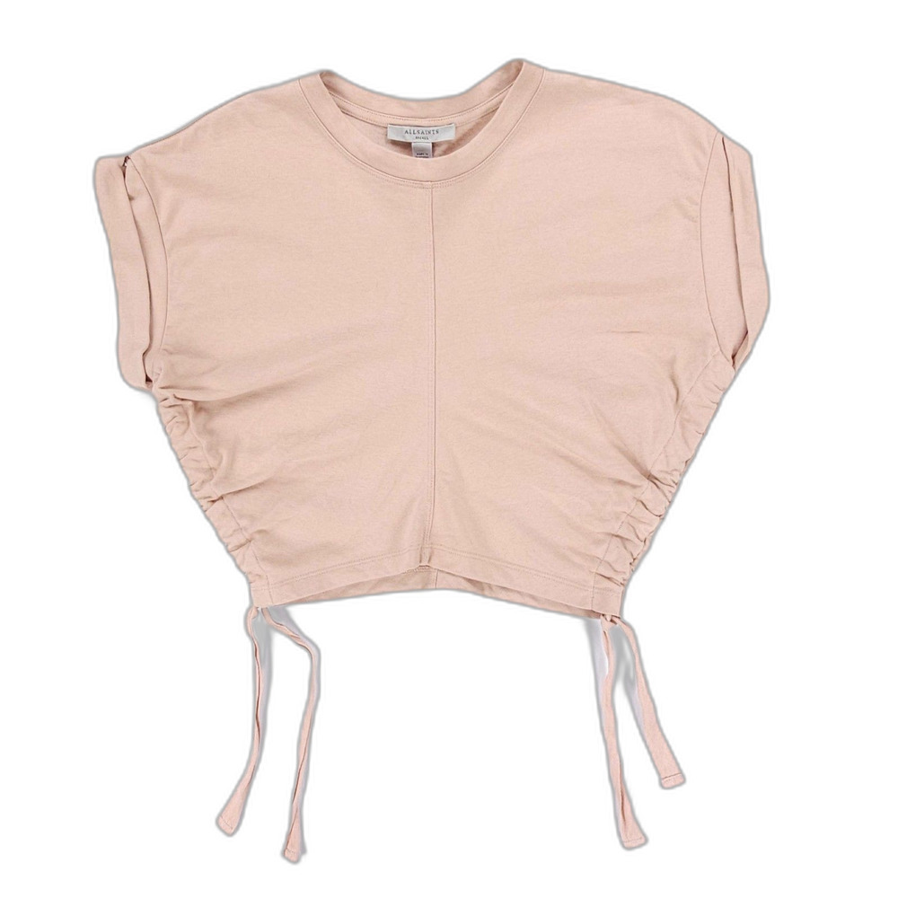 Allsaints Mira Cropped Drawcord T-Shirt Clean Girl Minimal Contemporary Boho 90s